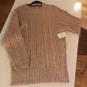 NWT free people Gold tan sweater dress S